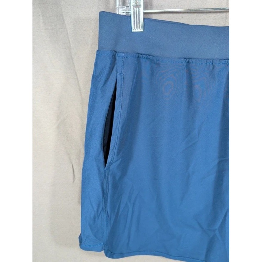New Directions Large Navy Athletic Skort Built In Shorts Pockets Curved Hem - Picture 3 of 6
